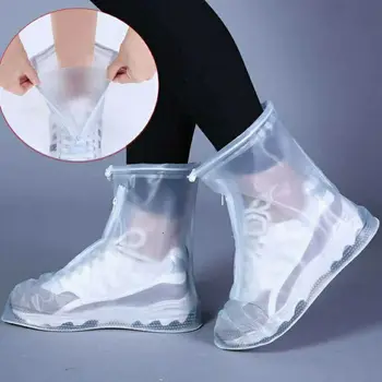 Su geçirmez Ayakkabı Koruyucu Unisex Çizmeler Kapakları Fermuar yağmur ayakkabıları Kapakları kaymaz Kalınlaşmak Yağmur Ayakkabı Aksesuarları Çizmeler Toz geçirmez