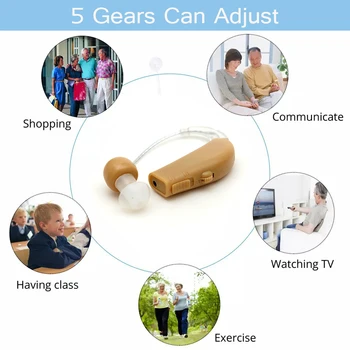 Yeni Şarj Edilebilir Kulak Gürültü Azaltma İşitme cihazı Mini Cihaz Kulak Amplifikatör Dijital İşitme cihazları Kulak Arkası Yaşlılar için