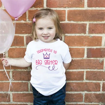 2020 Yeni Yaz Çocuk T Shirt Moda Baskı Çocuklar TShirt Sevimli Büyük Kardeş Bebek Kız kısa kollu tişört çocuk Giysileri