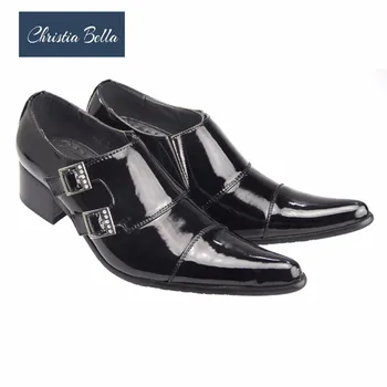 Christia Bella Yeni İngiliz Tarzı İş Düğün Erkekler Elbise Ayakkabı Hakiki Deri Keşiş Erkekler Oxford Ayakkabı Artı Boyutu Resmi Ayakkabı
