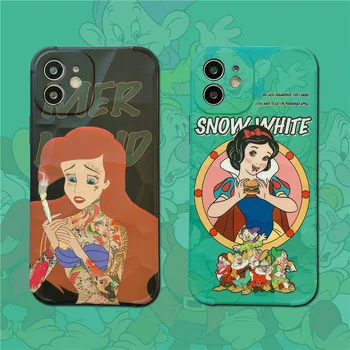 Yeni Disney Prenses Karikatür Telefon Kılıfları iPhone 13 12 11 Pro Max Mini XR XS MAX 8X7 SE 2022 Moda Silikon Kılıf