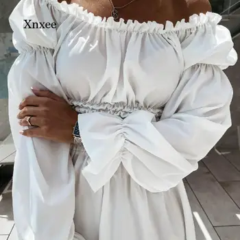 Yaz kadın Takım Elbise Zarif Straplez Beyaz Dantel Lotus Yaprağı Elbise Hollow Seksi Elbise Plaj 2 Parça Kısa Elbise