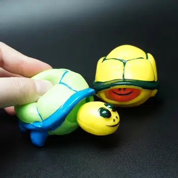 Yaratıcı Dekompresyon Oyuncak Parlak renkli Çevre Dostu kokusuz Yenilik Karikatür Kaplumbağalar Şekil Sıkmak Oyuncak Yetişkin Rahatlatıcı