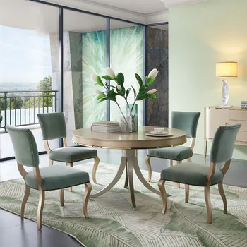 MUTFAK Amerikan ışık lüks yüksek kaliteli rüzgar katı ahşap yuvarlak İskandinav yemek masası modern basit yuvarlak masa ve sandalye