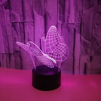3D Kelebek Lamba Renkli Led Gece Lambası Yatak Odası Dekorasyon için Uzaktan USB Gece Lambası Doğum Günü Yılbaşı Hediyeleri Kadınlar Kızlar için