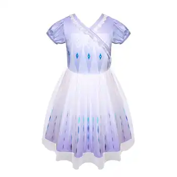 2020 Çocuk Giysileri Vestido Giyim Çocuk Kraliçe Cosplay Desen Elbiseler Kızlar için Prenses Noel Partisi Elbise