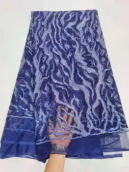 Güzel Sequins nakış Fransız tül net dantel / Parlak Afrika pullu kumaş dantel Parti elbiseler için / DIY düğün kumaş 5 metre