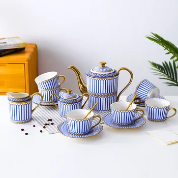 Titanyum Çin Kahve Seti İngiliz Tarzı Seramik İkindi Çayı çay bardağı ve altlık Avrupa Tarzı Kahve kupa seti