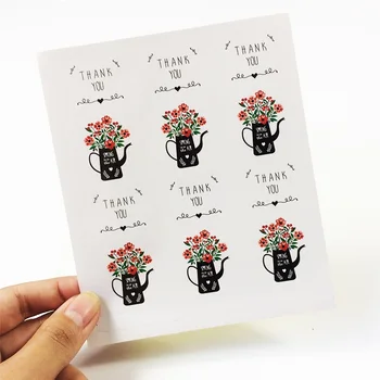 60 Adet/grup Çiçek Tasarım Karalama Defteri Etiket Etiketleri Kağıt Çıkartmalar Teşekkür Ederim Etiket Mühürler Etiketleri Hediyeler İçin