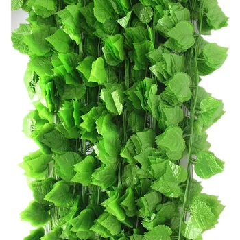Güzel Simülasyon Yapay Yeşil Tırmanma Üzüm Üzüm Yaprakları ev duvar dekoru Parti Dekorasyon Ücretsiz Kargo
