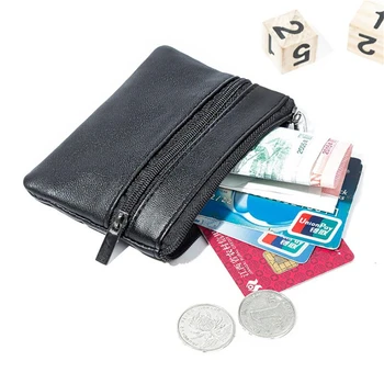 Erkek Kadın Sikke Anahtar Yumuşak Tutucu Zip deri cüzdan kılıf çanta Çanta Hediye Moda Siyah Mini Para Sahipleri Para Çantası Kart Carteira