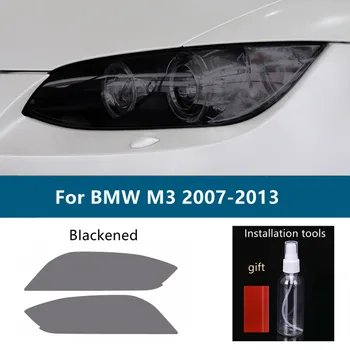 Araba Far Tonu Füme Siyah koruyucu film Ön ışık Şeffaf TPU Sticker BMW İçin M3 E90 E92 E93 2007-2013 Aksesuarları