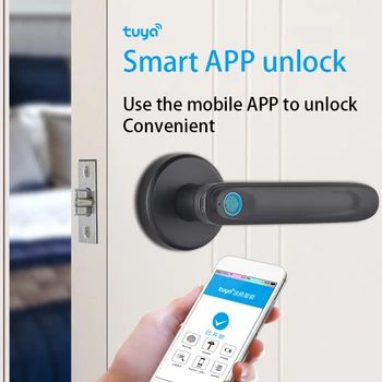 Tuya APP Kolu Kolu Kilidi USB Şarj Akıllı Parmak İzi Kolu Kolu Kilidi Akülü 2 Tuşları ile Anahtarsız giriş Ofis için