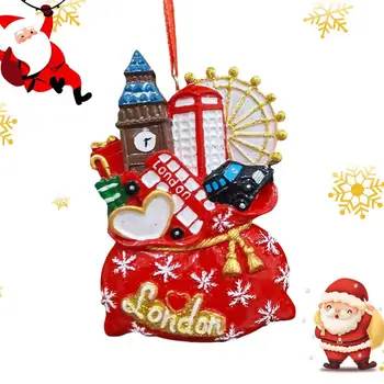 Minyatür Noel Ağacı Süsler Mini Noel Reçine Süsler askı süsleri Dekoratif Minyatür Süsler Mini
