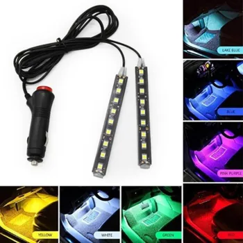 Yeni LED araba ayak ışık ortam lambası iç dekoratif ışıklar Citroen Picasso için C1 C2 C3 C4 C4L C5 DS3 DS4 DS5 DS6 Elysee