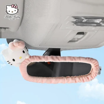 Hello Kittys Sanrios Peluş Araba dikiz aynası Kapağı Kulak Görünüm Ayna Koruyucu Kılıf Karikatür Araba Iç Dekorasyon Kız Hediye
