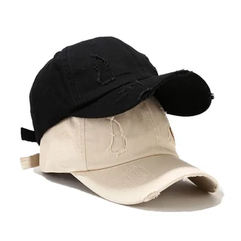 Süper Yeni Giyim Yıkama beyzbol şapkası Erkekler Rahat Retro Güneşlik Şapka Eski Delik Kap Unisex Streetwear Kemik Hip Hop Şapka