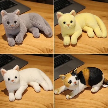 yaklaşık 30 cm yeni oyuncak gerçekçi kedi peluş oyuncak güzel eğilimli kitty kedi yumuşak bebek bebek oyuncak doğum günü hediyesi b1828