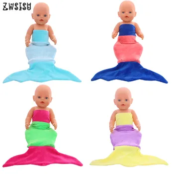Bebek Aksesuarları Renk Mermaid Uyku Tulumu 18 İnç Bebek için 43cm doğan bebek bebek aksesuarları Çocuklar için En İyi Hediye