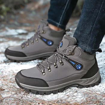 Erkekler yürüyüş ayakkabıları Su Geçirmez deri Ayakkabı Tırmanma ve Balıkçılık Ayakkabı Yeni Popüler Açık Ayakkabı Adam Yüksek Üst Kış Çizmeler Büyük