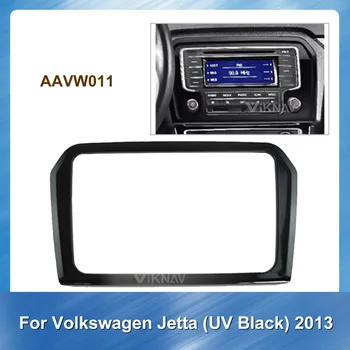 2DİN Araba Stereo DVD Radyo Fasya Volkswagen Jetta için UV Siyah 2013 Ses Çalar Paneli Adaptörü Çerçeve Dash Montaj kurulum seti
