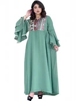 Kadınlar İçin afrika Elbiseler Müslüman Moda Abaya Ankara Dashiki Maxi Elbise Uzun Kollu Zarif Bayanlar Afrika Giysi Boubou Sonbahar