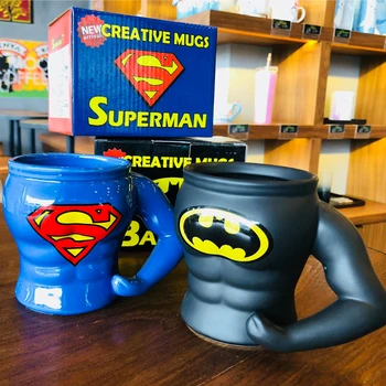 Süper Kahraman kaşıklı kupalar Saf Renk Kupalar Bardak Mutfak Aracı noel hediyesi Sevimli Kahve kupalar ve bardaklar Bardak Bardak