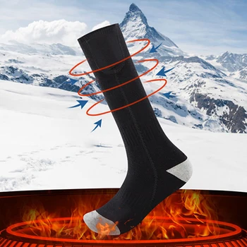 1 Çift kış kayak çorap erkek kadın elektrikli ısıtmalı çorap Snowboard açık tırmanma bisiklet kayak çorap ayak ısıtıcı ile pil