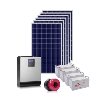 Fabrika fiyat 5KW tam güç güneş PANELI / invertör / denetleyici / pil komple set kapalı ızgara ev güneş sistemi