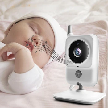 3.2 İnç LCD Video bebek izleme monitörü Kablosuz Dadı İki Yönlü Ses Aydınlık Sıcaklık Pet bebek kamerası Dadı Müzik