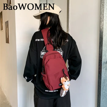 BaoWomen Vogue Naylon Göğüs Çantası Sırt Çantası Sırt Çantası Ünlü Seyahat Rahat Erkek Bir omuz çantaları Sling Sırt Çantası Kadın Hediyeler İçin