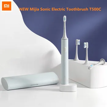Xiaomi Mijia Sonic Elektrikli Diş Fırçası T500C saklama kutusu ile IPX7 Su Geçirmez Kablosuz Şarj Edilebilir Derin Temiz Çalışma Mijia APP