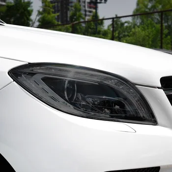 Araba Far koruyucu film Şeffaf Siyah TPU Sticker Mercedes Benz ML Sınıfı W166 2012-2015 ML320 ML350 63 Aksesuarları