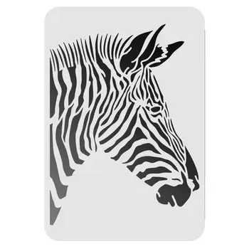 Zebra Çizim Boyama Şablonlar Şablonlar Desen Plastik Şablonlar Dekorasyon Dikdörtgen Yeniden Kullanılabilir Şablonlar için Ahşap Zemin Duvar