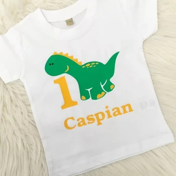 kişiselleştirin adı 1st, 2nd, 3rd, 4th, 5th Dinozor çocuk t shirt üstleri doğum günü hediyeleri tees bebek duş yürümeye başlayan kıyafet bodysuit