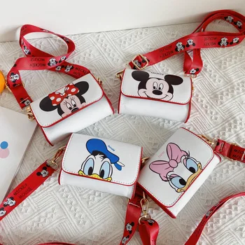Disney 2022 minnie mouse çocuk küçük çanta yeni mini omuzdan askili çanta karikatür Mickey bebek bozuk para cüzdanı kız crossbody çanta