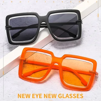 Moda Aksesuarları Büyük Çerçeve Kesme Şeker Renkler Deniz Güneş Gözlüğü Vintage Lüks Gözlük Kadın UV400 Gözlük Tonları