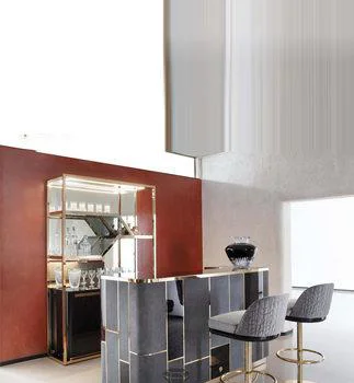 2021 yaratıcı tarzı orta ada villa lüks yarı dairesel ark bar masası modern ve basit yemek odası mobilyası
