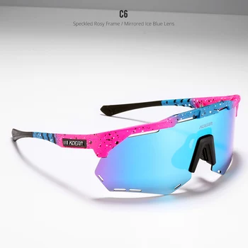 Serin Degrade Renkler TR90 Çerçeve Polarize Bisiklet Güneş Gözlüğü Erkekler Spor Açık Rüzgar Geçirmez Gözlük Bisiklet KDEAM UV400 Kılıf İle