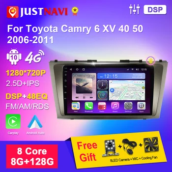 Android otomobil radyosu İçin çerçeve ile Toyota Camry 6 XV 40 50 2006-2011 Autoradio 2din Carplay Araba Multimedya Oynatıcı GPS Navigasyon