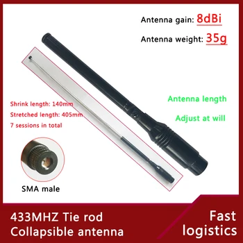 433MHZ rot Katlanabilir Anten uzunluğu Ayarlamak irade Kazanç 8dBi Kablosuz veri iletim modülü anten SMA erkek RF anten