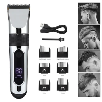 Elektrikli saç makasları Akülü Sakal Saç Düzeltici Kesici Berber Makinesi Şarj Edilebilir lcd ekran Saç Kesimi tımar kiti Erkekler için