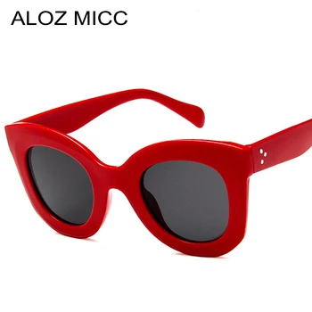 ALOZ MICC Moda Büyük Çerçeve Güneş Gözlüğü Kadın Moda Kişilik Kedi göz Güneş Gözlüğü Retro Sıcak Güneş Gözlüğü UV400 Q160