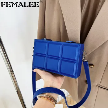 Klein Mavi Küçük Bayanlar Çikolata Çanta 2022 Debriyaj Kadın postacı çantası Ekose Kadın Çanta Tasarımcısı Kapitone Omuz Çantaları