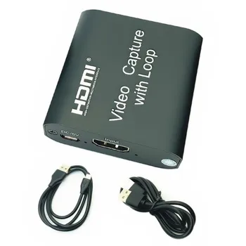 Video Kartı Döngü Video Yakalama Cihazı HDMI Yakalama Kartı 4K 1080P USB 2.0 Oyun Kayıt Canlı Akış Kutusu PS4 DVD HD Kamera