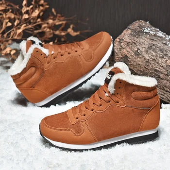 Yarım çizmeler erkek Kar Botları Kış sıcak Lace Up erkek ayakkabıları 2023 Yeni Moda Kışlık Botlar Düz Tabanlı spor ayakkabı Büyük Boy