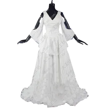 2019 Aziz Seiya Kayıp Tuval Sasha (Athena) Cosplay Kostüm Beyaz Elbise