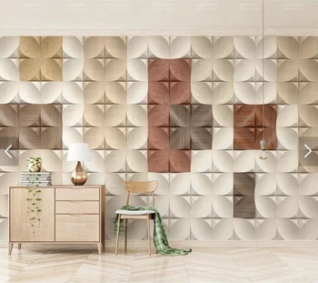 Özel papel de parede 3d, mozaik küpleri duvar resimleri için oturma odası yatak odası kanepe arka plan ev dekorasyon kağıdı