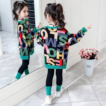 Yeni Moda 2020 Çocuk Setleri Çocuklar İçin Bebek Kız Giysileri Mektup Baskı Uzun Kollu Yumuşak Sıcak Satış Bahar Sonbahar Kız Giysileri Seti