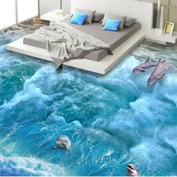 wellyu Özel 3D döşeme çıkartmalar Okyanus Dünya Döşeme Odası oturma odası yatak odası döşeme resimleri papel de parede 3d duvar